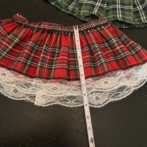 Plaid Green and Red Schoolgirl Costume Skirt Set - Picture 4 of 6